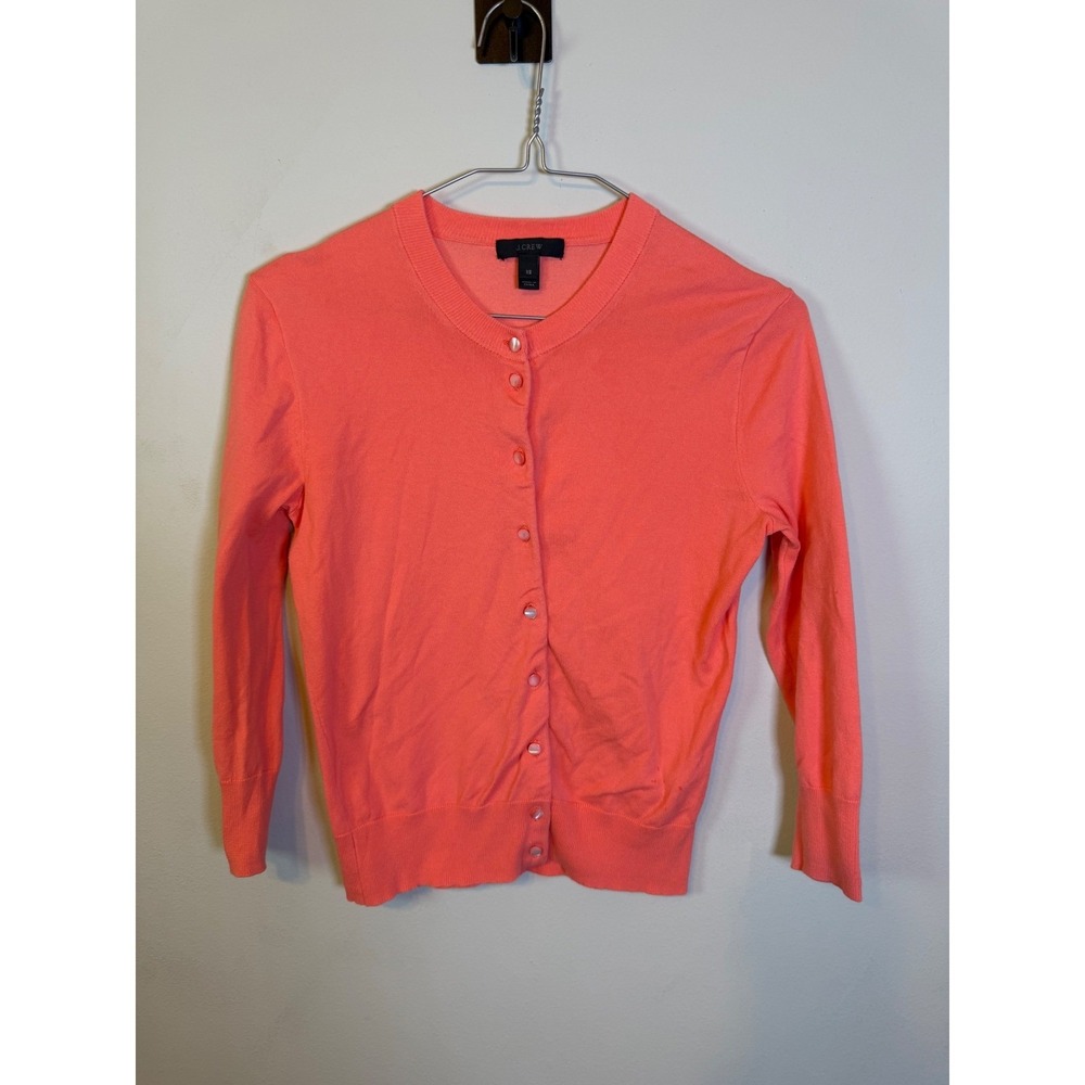 J.Crew Womens Cardigan Button Front Coral XS